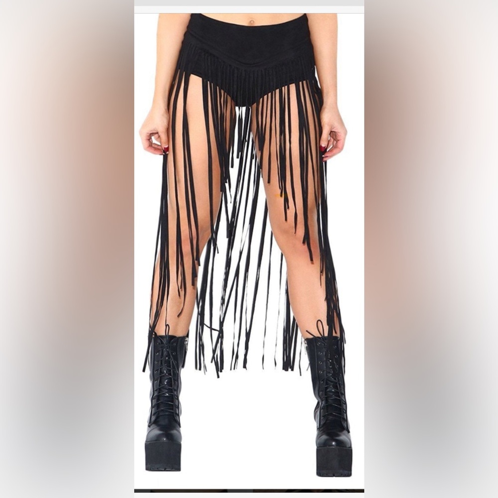 I Heart Raves Fringe shorts